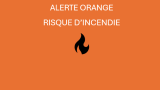 Affiche alerte incendie orange
