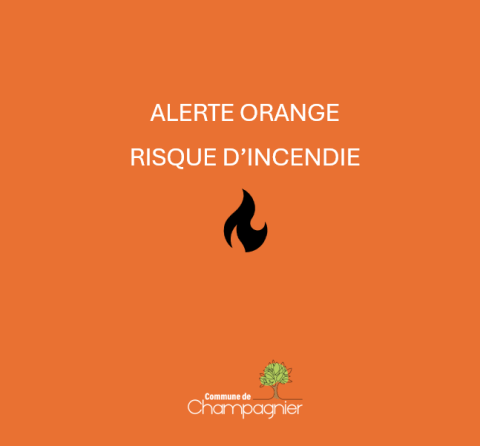 Affiche alerte incendie orange